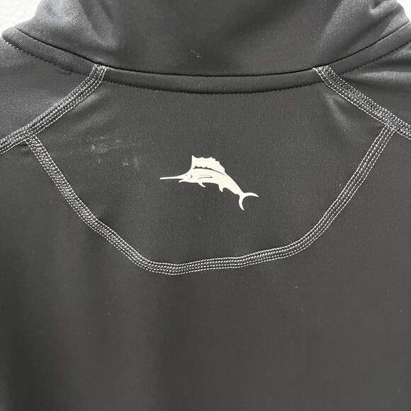 Tommy Bahama Men’s MD Island Active Kakoa Beach Full Zip Spellout UPF 30 ~ Black - Picture 4 of 6